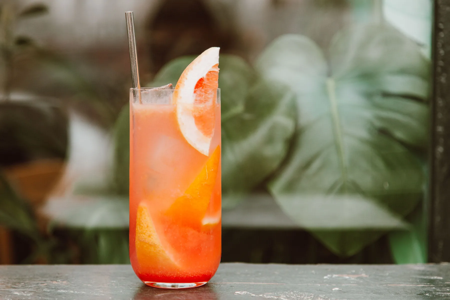 A citrus drink over ice